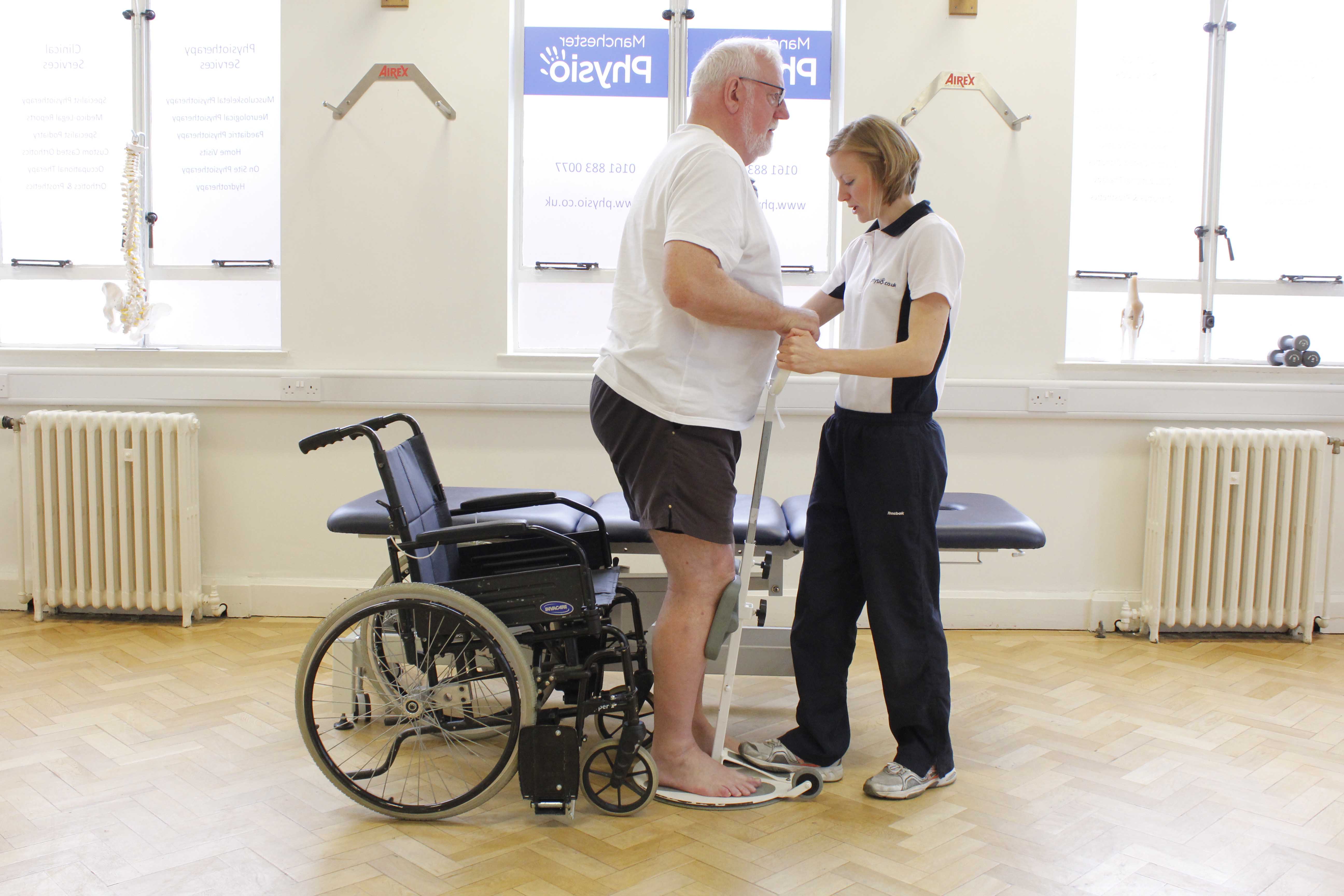 Rehabilitation following a spinal cord injury.